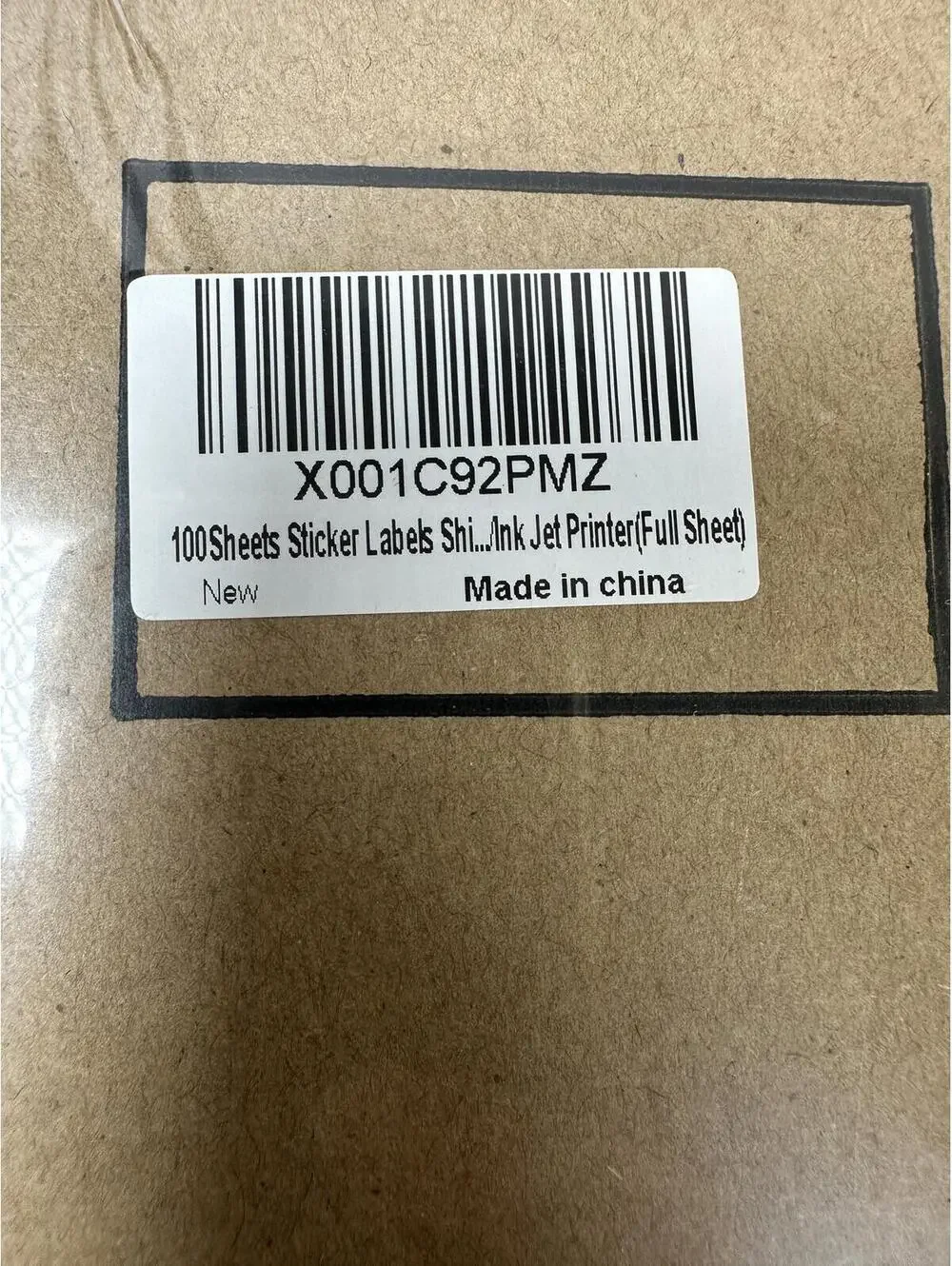100 Full Sheet Shipping Labels 8.5x11 Inkjet Sticker Paper Sealed